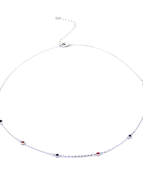 经典老花红、黑色小花锁骨链套链