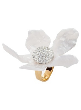 欧美风软陶镶钻圆球百合花戒指