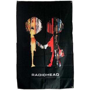 英伦大牌 RADIOHEAD乐队 摇滚挂旗 酒吧装饰壁挂 窗帘试衣间
