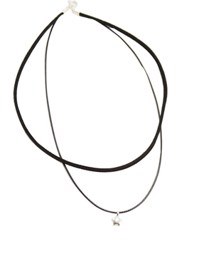 choker纯银月亮黑色项圈脖子饰品