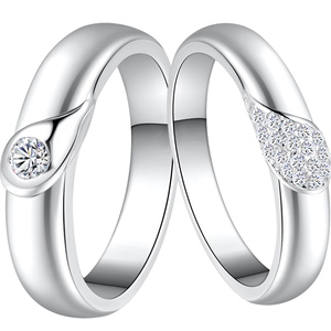 美国莫桑石 情侣戒指对戒婚戒 仿真钻石戒指珠宝饰品带证书22015