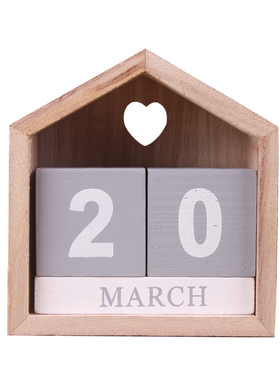 diy复古风木质数字拍照万年历