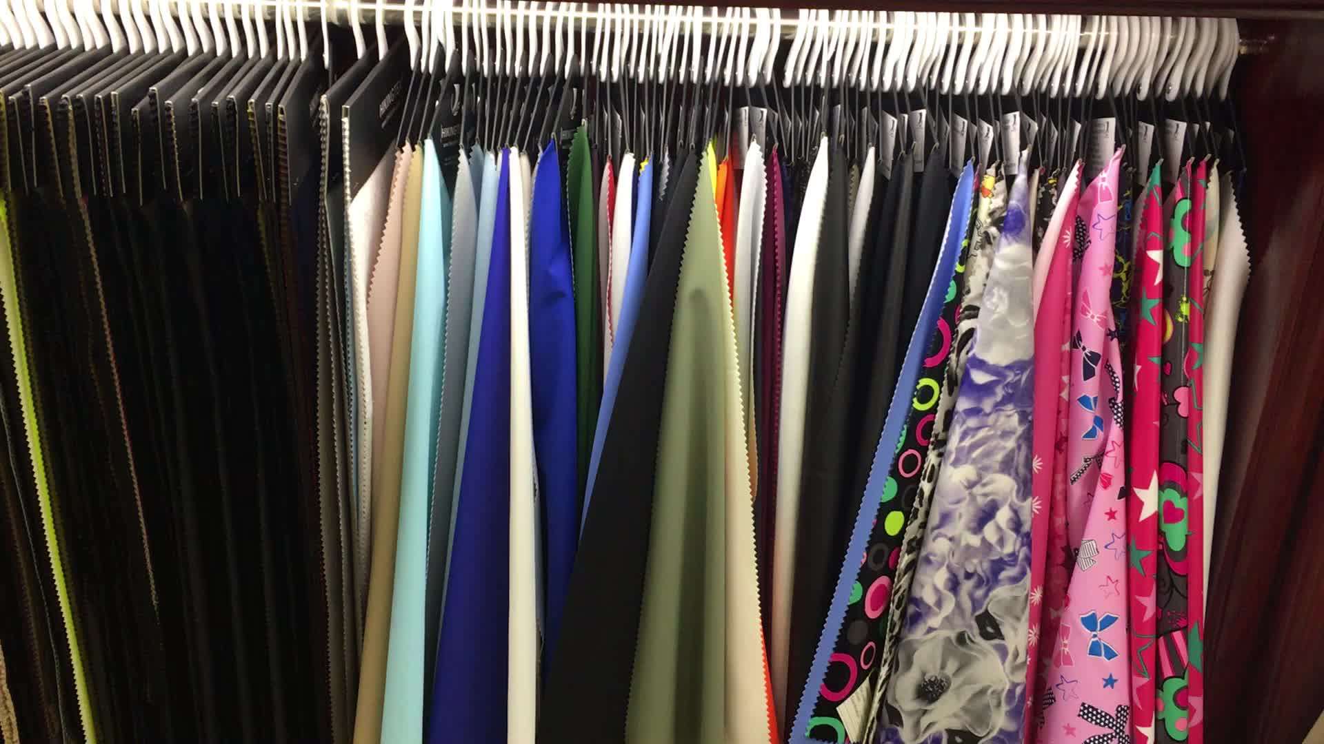 Pu Coated Synthetic Garment Raincoat Leather Waterproof Raincoat Fabric