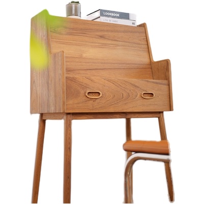 北欧日式复古实木梳妆台多功能