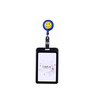 卡富仕人气款超薄时尚双面透明防水卡套识别证门禁卡套带笑脸夹子伸缩扣挂绳厂牌挂牌胸牌医生护士工作证卡套