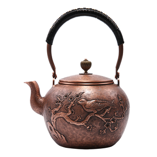 手工铜壶纯铜烧水壶紫铜大号加厚复古沏茶壶日本茶道煮茶壶大容量