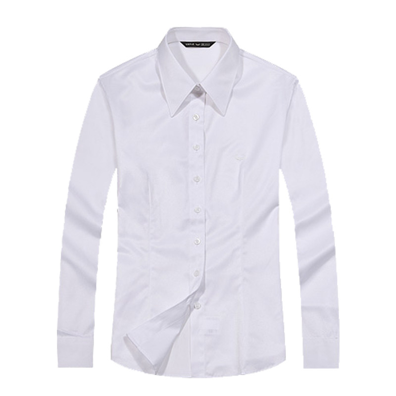 富绅春秋装纯色长袖白衬衫女气质职业装工作服职业衬衣OA办公修身