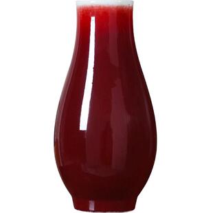 景德镇瓷器陶瓷大号郎红插花瓶复古摆件新中式家居客厅装饰品瓷瓶