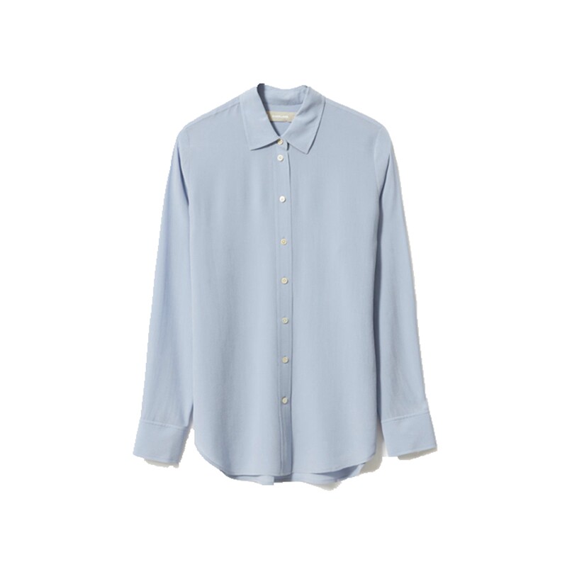 现货 Everlane 女欧美高品质冷淡风真丝重磅衬衫简约性感气质