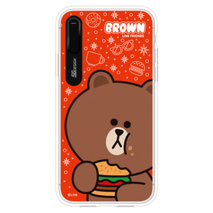 韩国line来电闪iPhonex手机壳布朗熊苹果XS发光保护套软7Plus全包