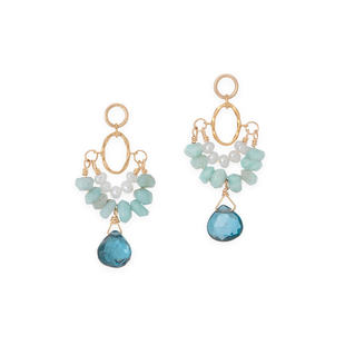 噪士能量天然石玉髓绿黄水晶拉长石蓝宝14K包金吊坠耳环集合20