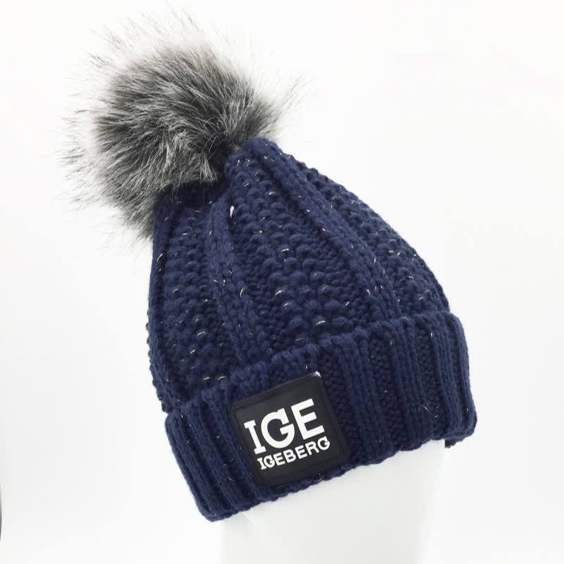 Unisex Knitting Women's Winter Fur Pom Pom Hats Casual Cap Crochet Beanies Warm Knitted Hat For