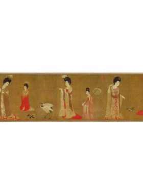 簪花玄关仕女图国风新中式