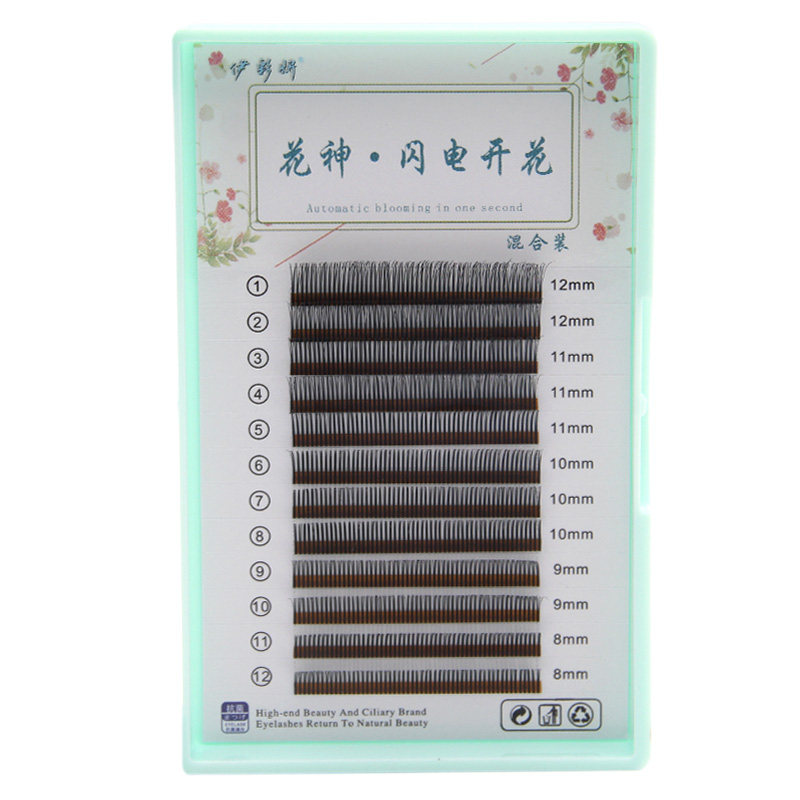 5D花神嫁接睫毛一秒自动闪电开花山茶花柔软水貂毛台式大花混合装