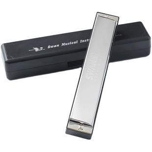 天鹅口琴初学者学生24孔入门儿童复音成人专业重音C调口风琴乐器