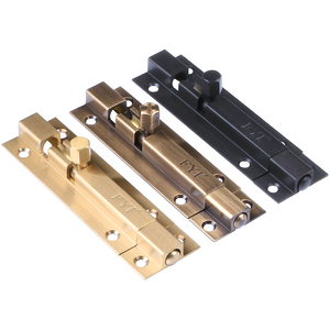 FYI全铜插销双开门明装纯铜门栓门闩黑色仿古木门子母门销插销锁