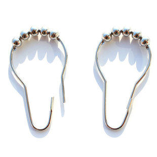 比非勒浴帘挂钩环金属五珠挂钩门帘扣环圈环一套12只装