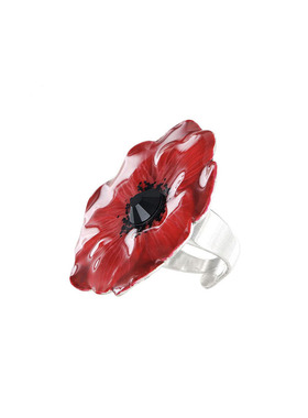 法国设计复古红花戒指