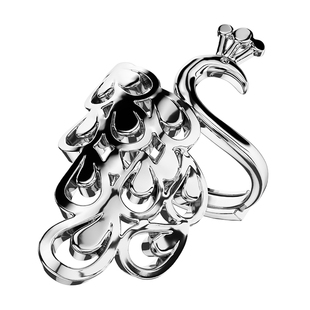 孔雀戒指时尚潮流凤凰戒指尾戒女士开口花戒夏季日韩流行银饰品