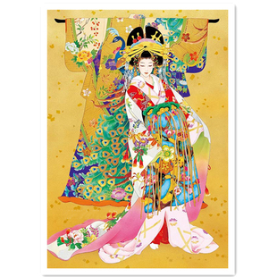 精准印花新款DMC十字绣正品 世界名画 春代 日本和服仕女图25