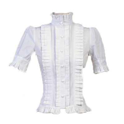 LaceGarden衬衫木耳边立领黑白