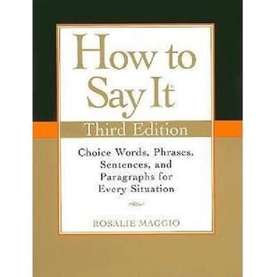 【中商原版】如何表达 英文原版书籍 How To Say It 如何表达 英语书信写作 修辞 书面英语 参考书