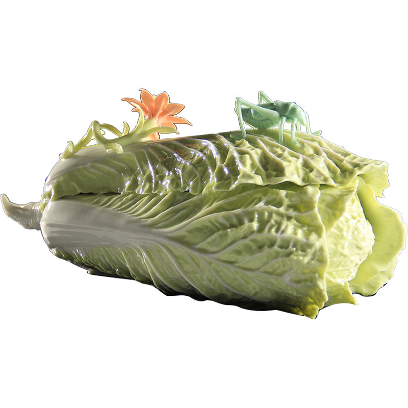 收藏品百财聚来白菜大师陶瓷摆件