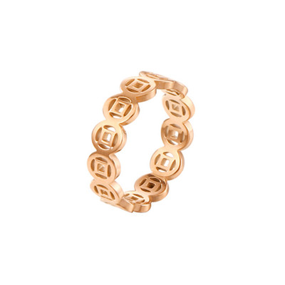 韩版百搭18k玫瑰金女招财转运