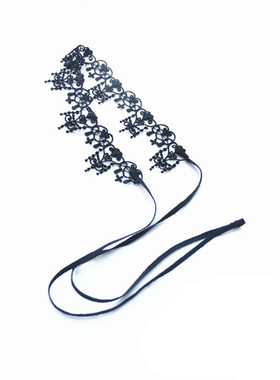 choker防过敏黑色蕾丝系带项圈