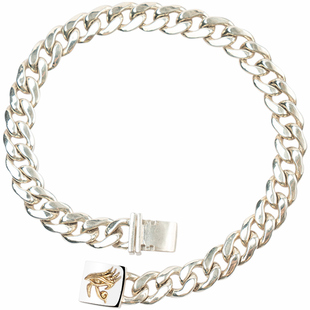 925银荷鲁斯之眼银手链个性古巴链银饰简约冷淡风ins韩潮饰品刻字