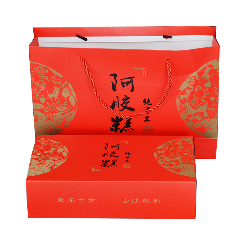 阿胶糕包装盒阿胶礼品盒十套印金固元膏包装礼盒现货纯手工包装盒