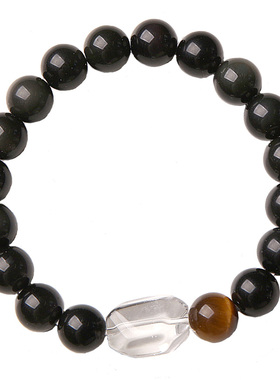 原创黑曜石水晶幸运个性时尚男士