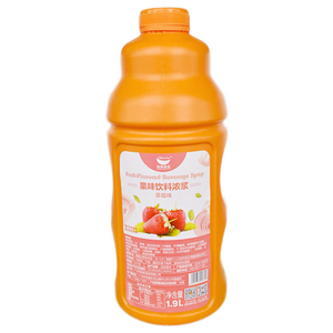 航帆草莓味浓缩饮料浓浆1.9L气泡水柠檬茶水果味果汁果味奶茶沙冰