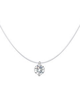 隐形鱼线锆石纯银热卖时尚项链