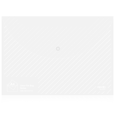 透明按扣文件袋得力PP材质