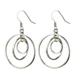 素元　圈圈耳环女个性简约特色多圈三圈夸张造型耳饰可换无耳洞夹