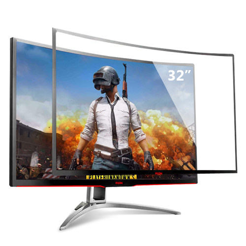 美视家32寸曲面显示器保护屏钢化玻璃网吧定制液晶电脑屏幕钢化膜