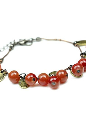 韩版潮流套装红色樱桃甜美风手链