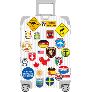 网红行李箱旅行箱贴纸滑板箱子吉他箱贴潮牌复古防水贴画