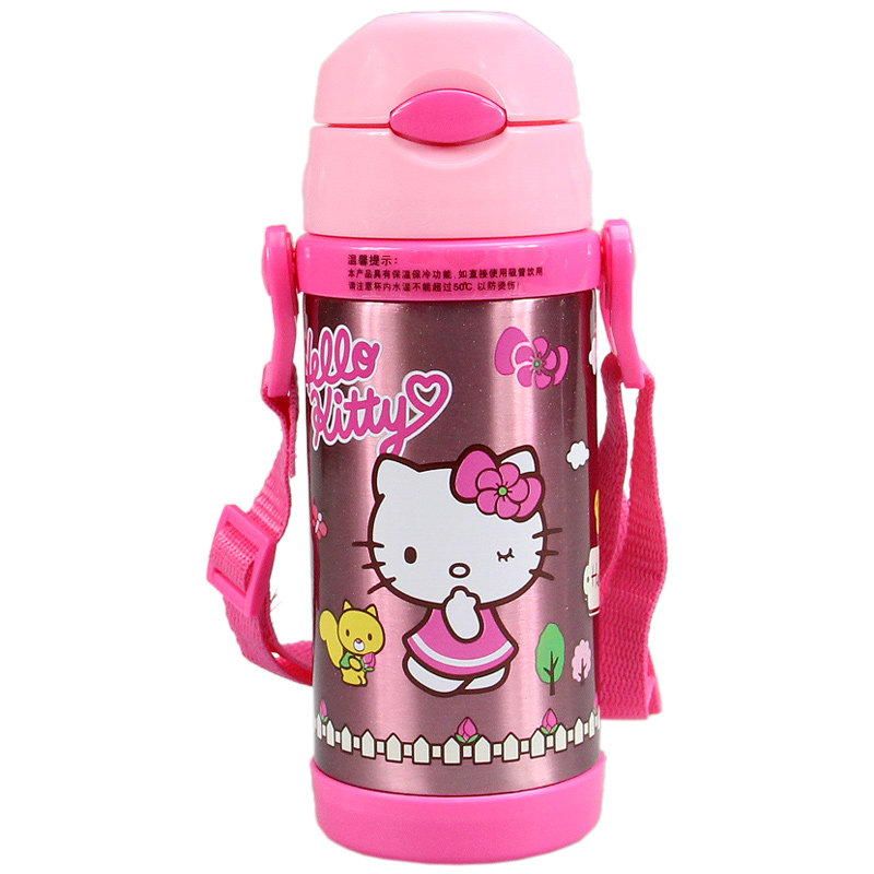 HelloKitty儿童水杯保温杯可爱学生大容量304不锈钢保温吸管杯