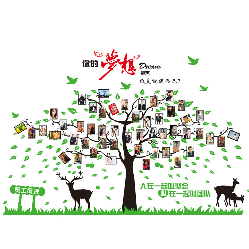 学生员工风采文化墙照片装饰贴纸