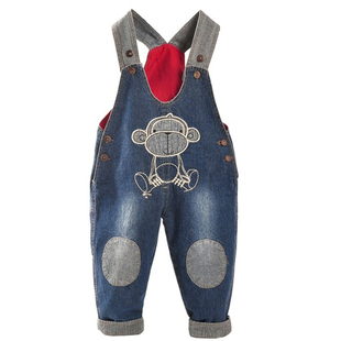 秋冬季宝宝背带裤婴儿牛仔长裤子男童女童可开档小童春秋儿童123