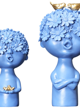 北欧风抽象花开富贵招财布置摆件