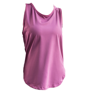 美背运动背心女速干跑步跳舞长款无袖圆领宽松健身上衣薄瑜伽罩衫