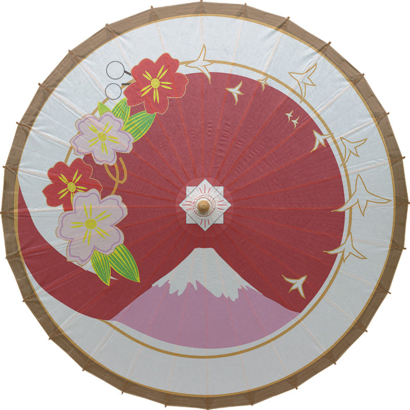 阴阳师莺燕鸣樱防水手动长柄伞