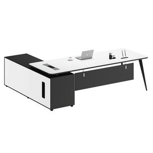 简约现代经理桌白色单人主管桌老板桌办公桌椅组合总裁桌大班台