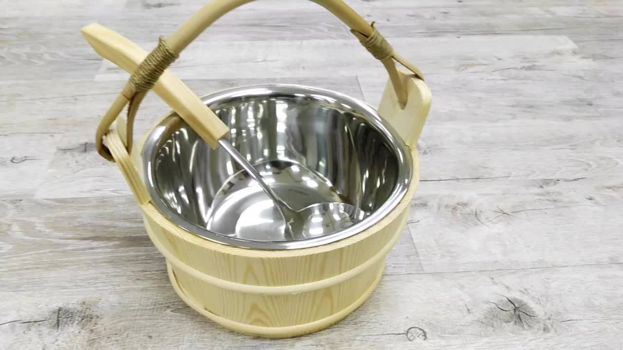 Good Quality Sauna Accessories Sauna Bucket And Ladles With Stainless