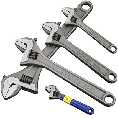 福冈短柄活口扳手活动扳手扳子包胶塑柄250300大开口多功能维修