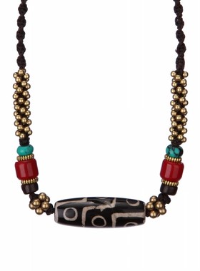 女士项链时尚脖颈饰品配饰短款锁骨链复古性感百搭简约天珠挂件夏