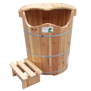 藏生堂香杉木泡脚木桶 足浴桶足疗桶蒸汽熏蒸桶蒸脚桶香薰桶50cm
